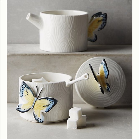 Anthropologie Other - NIB 3 Anthropologie Butterfly Forest Stacking sugar pot and creamer sets.